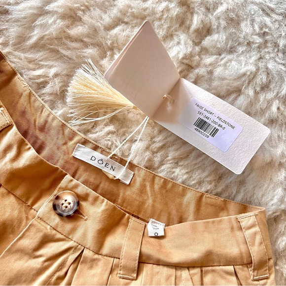 💋💛🌞DÔEN ‘Paige’ Bloomer Pleated Short Fieldstone Tan 0 (23/24)💋 - Picture 6 of 12